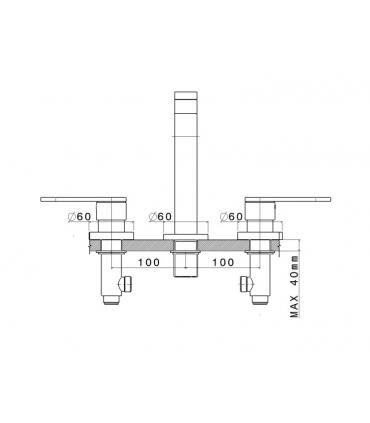 Robinet pour lavabo 3 trous Ceramica Flaminia art. Un 113056 / F