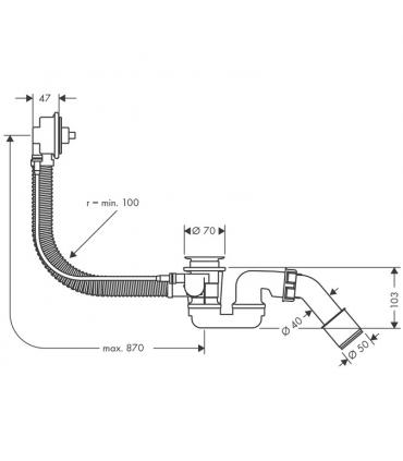 Scarico vasca automatico serie Flexaplus Hansgrohe art.58141180