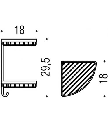 Griglia vasca/doccia colombo porta oggetti con gancio cromo. art.B9602