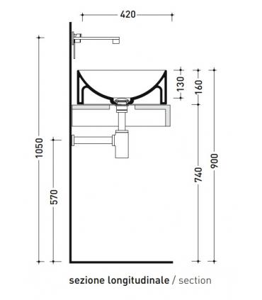 Lavabo da appoggio tondo Flaminia Twin TW42C