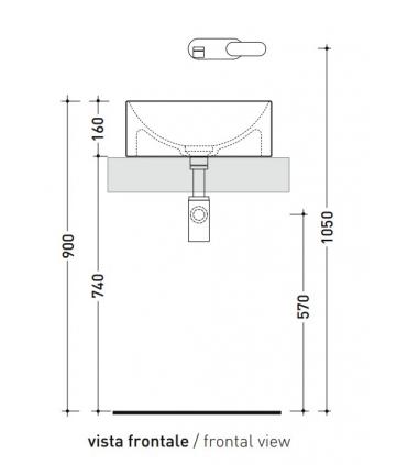 Lavabo da appoggio tondo Flaminia Twin TW42C