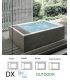 Baignoire droite Minerva Outdoor blanc avec cadre et recirculation  automatique ico