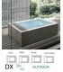 Hot tub right Minerva Outdoor white with frame and automatic recirculation