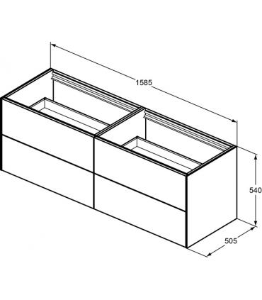 Meuble sous-vasque en placage Ideal Standard pour lavabo sans dessus