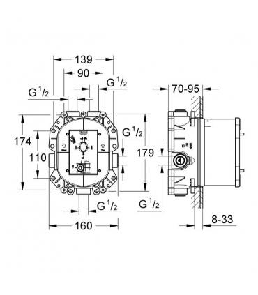 Body recessed Grohe quick series t universal 35500