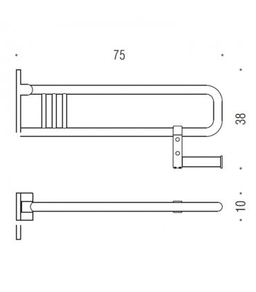 Support pliable avec porte-rouleau série Colombo Hotellerie