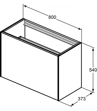 Slim lacquered cabinet without top for Ideal Standard Conca washbasin