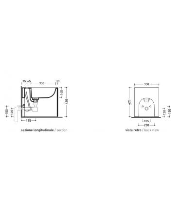 Back to wall single hole bidet Ceramica Flaminia Astra AS217