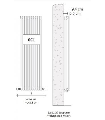 Radiatore ad acqua verticale doppio Tubes Basic H.60