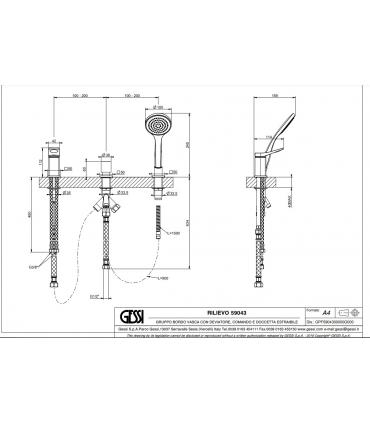 3-hole bath group Gessi Rilievo series art. 59043