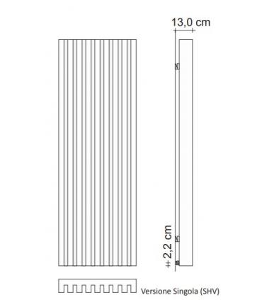 Radiatore verticale Tubes Soho ad acqua H.200 cm