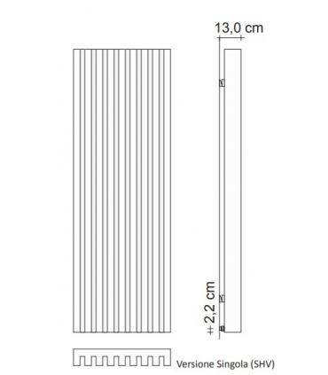 Tubes Soho vertical water radiator H.200 cm