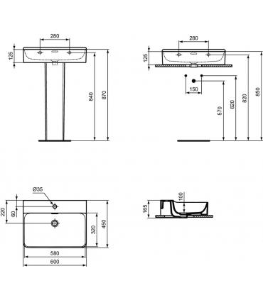 CONCA T3785 APP / SUSP. LAVABO 50 MF