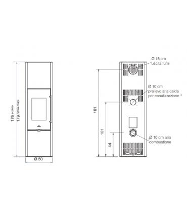 Edilkamin Tally 8 up S ductable wood stove