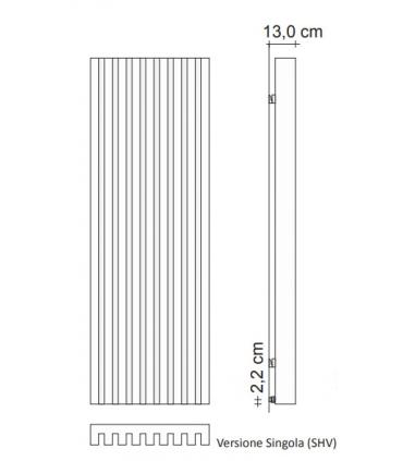 Radiatore verticale Tubes Soho ad acqua H.220 cm
