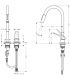 Two holes mixer with extractable hand shower for sink Hansgrohe Axo