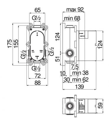 Corpo incasso per miscelatore vasca doccia Nobili WE81100