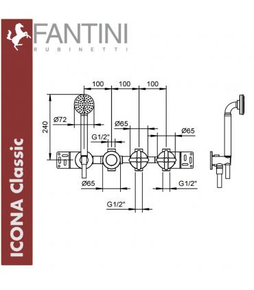Partie externes set de finition mitigeur baignoire douche, Fantini Iaveca Classic