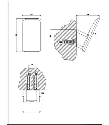 Single clothes hanger with hook, Gessi Ispa collection art. 41721