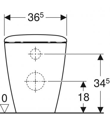 Wc a pavimento filo parete Rimfree Geberit Icon Square