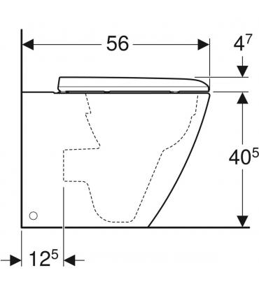 Wc a pavimento filo parete Rimfree Geberit Icon Square