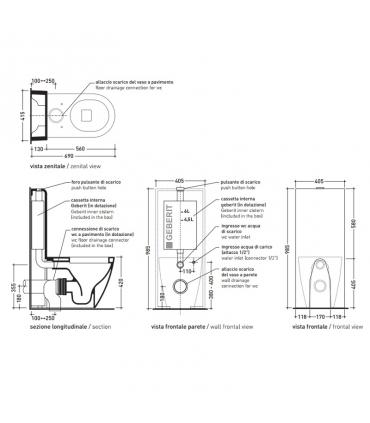 Flaminia cassetta monoblocco, serie niagara,  Tr39,finitura bianco