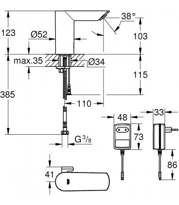 Grohe washbasin mixer Cosmopolitan E series item 36453000