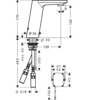 Electronic tap for washbasin METRIS  S