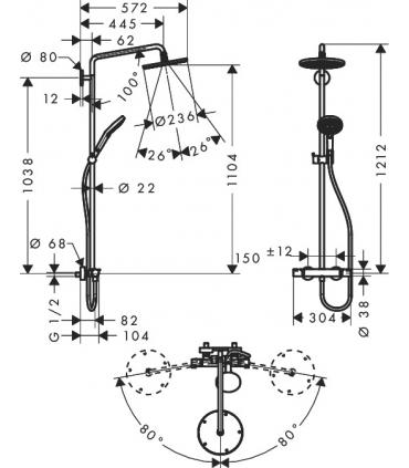 Colonnes douche externe Hansgrohe collection raIndance SelectS