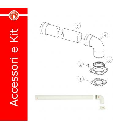 Kit scarico tiraggio forzato 0,5m, diametro 80 per incasso per caldaie