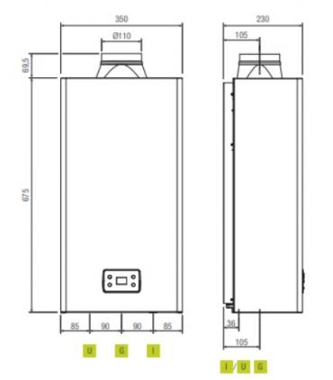 Open chamber water heater with natural gas Beretta Fonte Low nox