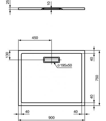 Ideal Standard Ultraflat New rectangular shower tray