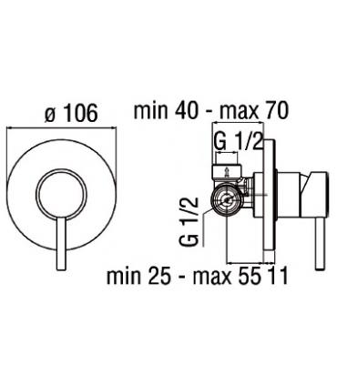 Built in mixer for shower, Nobili acquerelli AQ93108