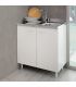 Geromin white kitchen sink cabinet for stainless steel sink