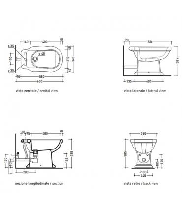 Bidet au sol monotrou Flaminia Efi