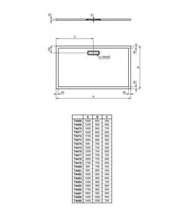 Ideal Standard Ultraflat Nouveau receveur de douche rectangulaire