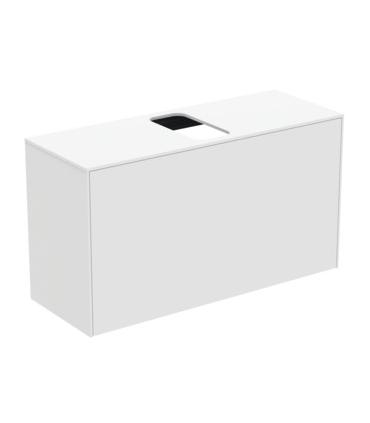 Meuble mince laqué pour lavabo Ideal Standard, série Conca