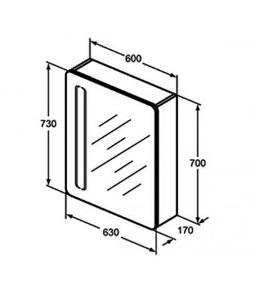 Specchio contenitore con luce integrata Ideal Standard T3373