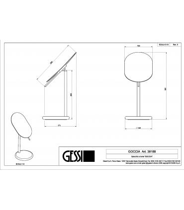 Miroir de comptoir orientable série Gessi Goccia, art. 38188