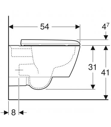 Wall-hung toilet Geberit Icon Square Rimfree series