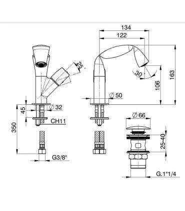 Miscelatore monoforo Ceramica Flaminia serie Fold FL3050