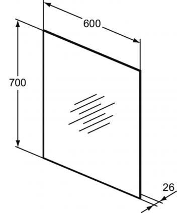 Ideal Standard rectangular mirror with perimeter LED