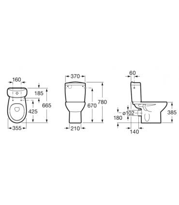 Close coupled toilet with wall drain Roca Neo Victoria