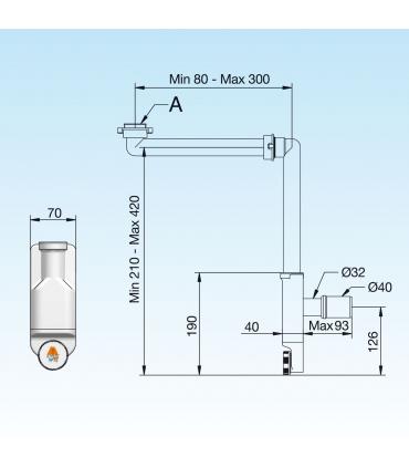 SIPHON ESPACE POUR LAVABO SALLE DE BAIN 1 "1/4