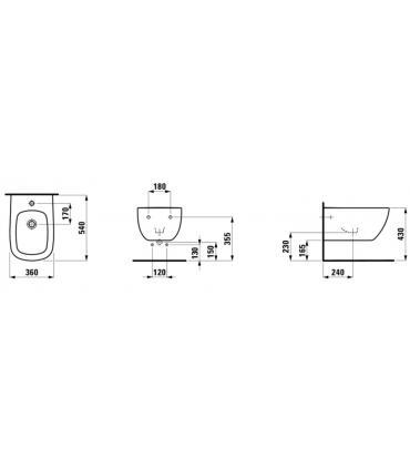 Bidet suspendu Laufen série Palomba monotrou