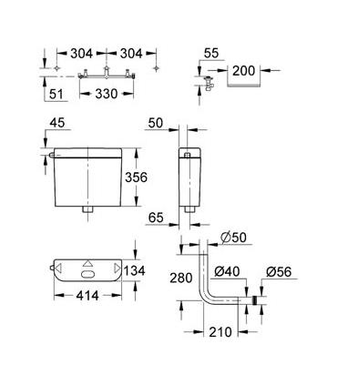 Grohe cassetta esterne serie placche 38372 bianco. art.38372