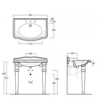 Lavabo consolle, Simas collezione Arcade