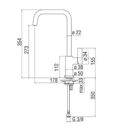Nobili Flag 96123 Sink mixer square spout