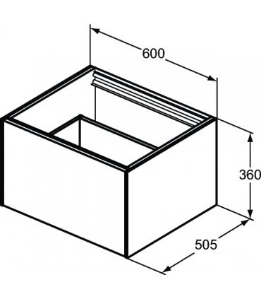 Vanité en placage Ideal Standard Conca pour lavabo sans dessus