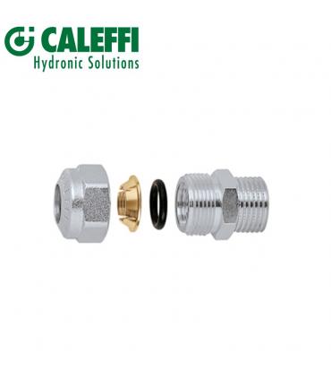 Raccordement chrome' 3/8 '' male Caleffi, pour cuivre